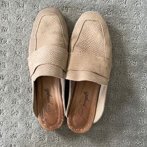 Leather loafer mules
